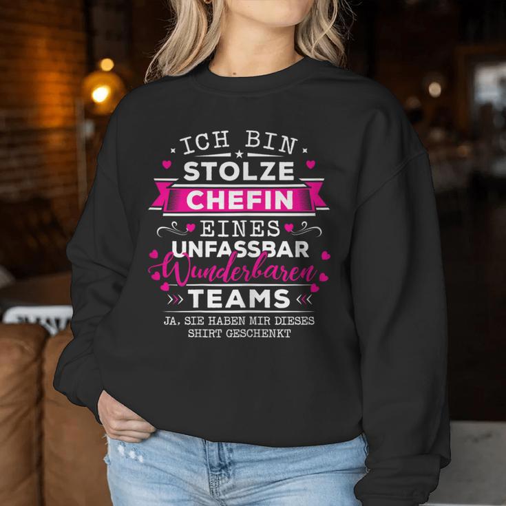 Women's With Saying For Die Chefin Im Büro Sweatshirt Frauen Lustige Geschenke