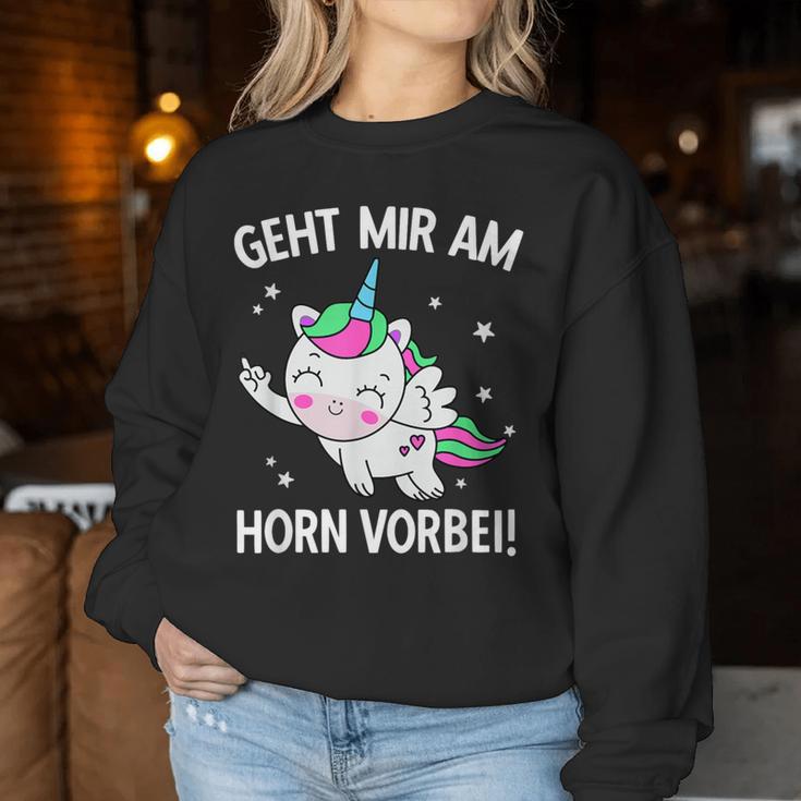 Women's Geht Mir Am Hornorbei Unicorn Sweatshirt Frauen Lustige Geschenke