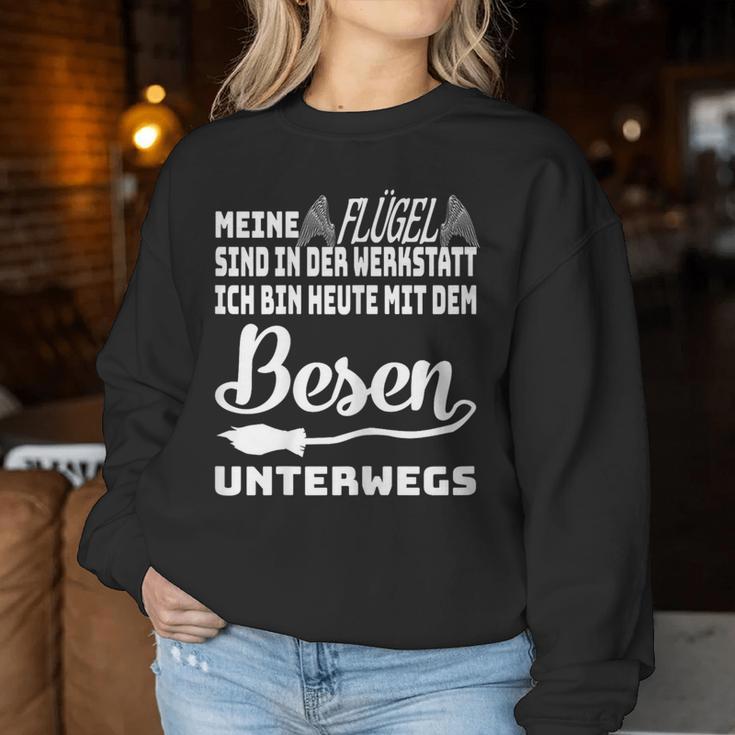 Women's Meine Flügel Sind In Der Werkstatt Cool Sayings Sweatshirt Frauen Lustige Geschenke