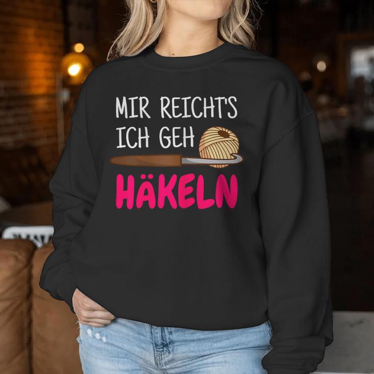 Women's Mir Richts Ich Geh Crochet Saying Sweatshirt Frauen Lustige Geschenke