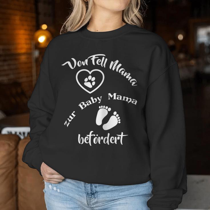 Women's Pregnancy On Fell Mama Zur Baby Mama Beförderton Fell S Sweatshirt Frauen Lustige Geschenke