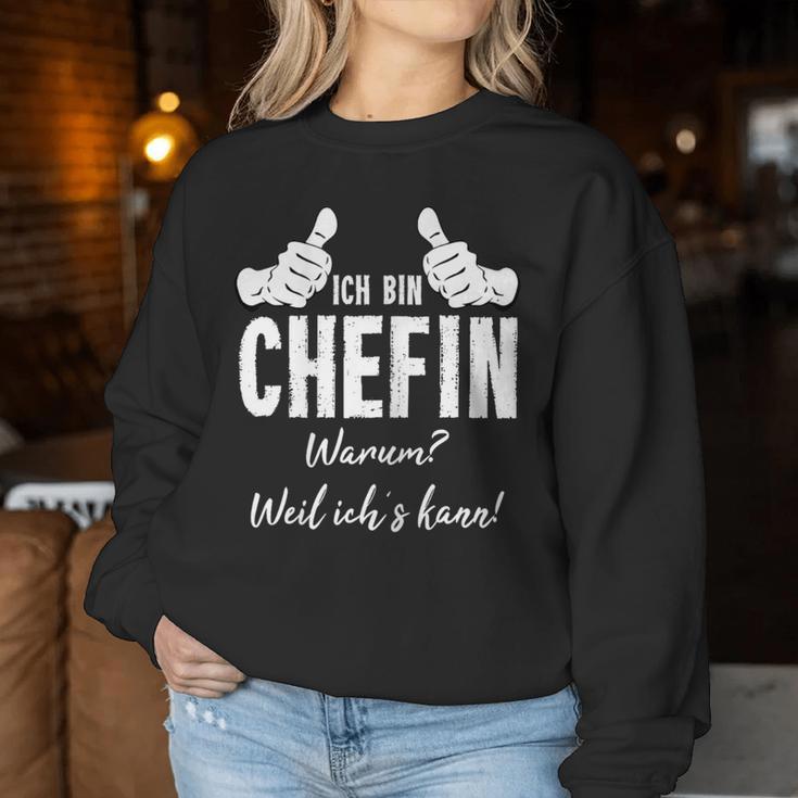 Women's Profession Chef Stolze Chefin Ich Bin Chefin Weil Ich Kann Sweatshirt Frauen Lustige Geschenke