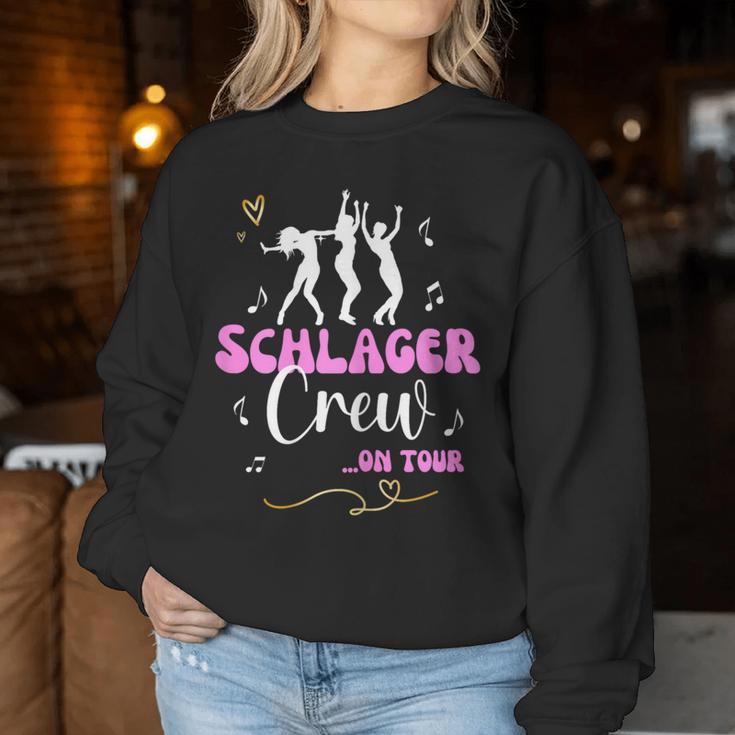 Women's Schlager Crew On Tour Queen 2024 Hit Party Outfit Sweatshirt Frauen Lustige Geschenke