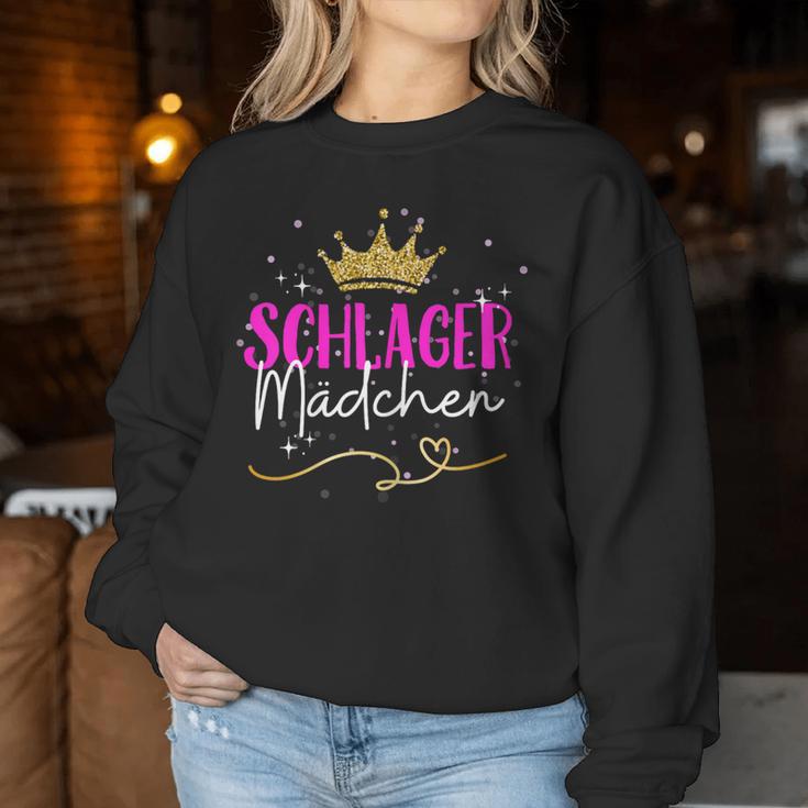 Women's Schlager Girls Schlager Queen 2024 Hit Party Outfit Sweatshirt Frauen Lustige Geschenke