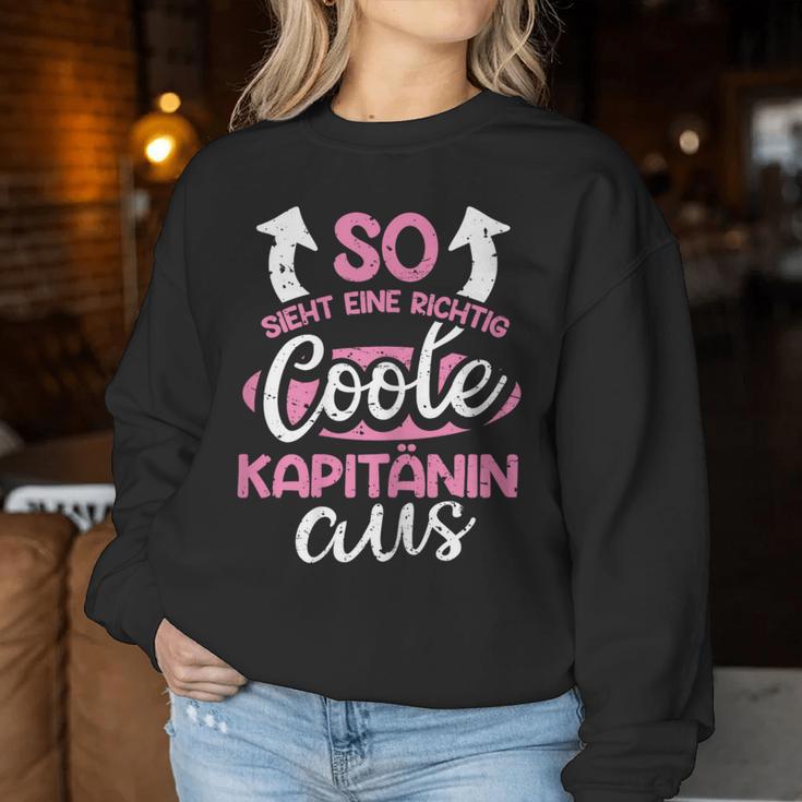 Women's So Ssieht Eine Richtig Coole Captain Aus Slogan Sweatshirt Frauen Lustige Geschenke