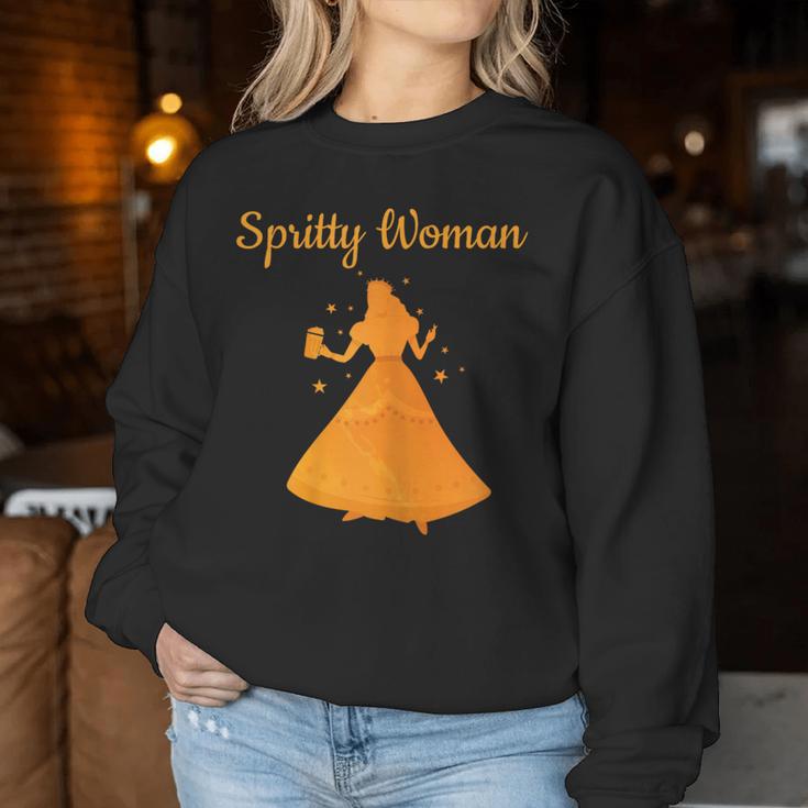 Women's Spritty Woman Beer Alcohol Saufen Trinkerin Malle Jga Saying Sweatshirt Frauen Lustige Geschenke