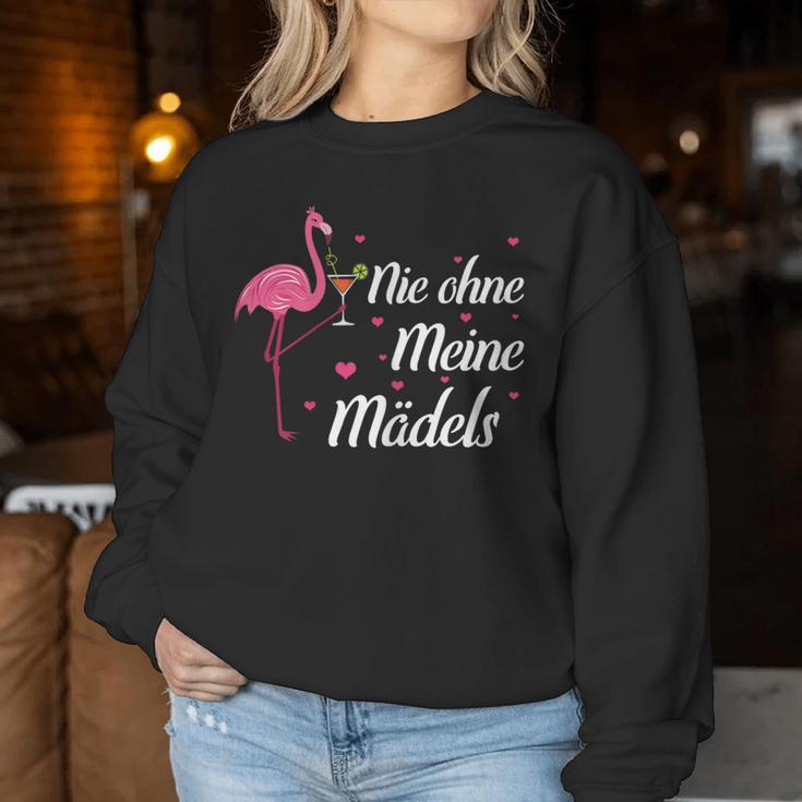 Women's Wine Sparkling Wine Prosecco Saufen Flamingo Nie Ohne Meine Girls Sweatshirt Frauen Lustige Geschenke