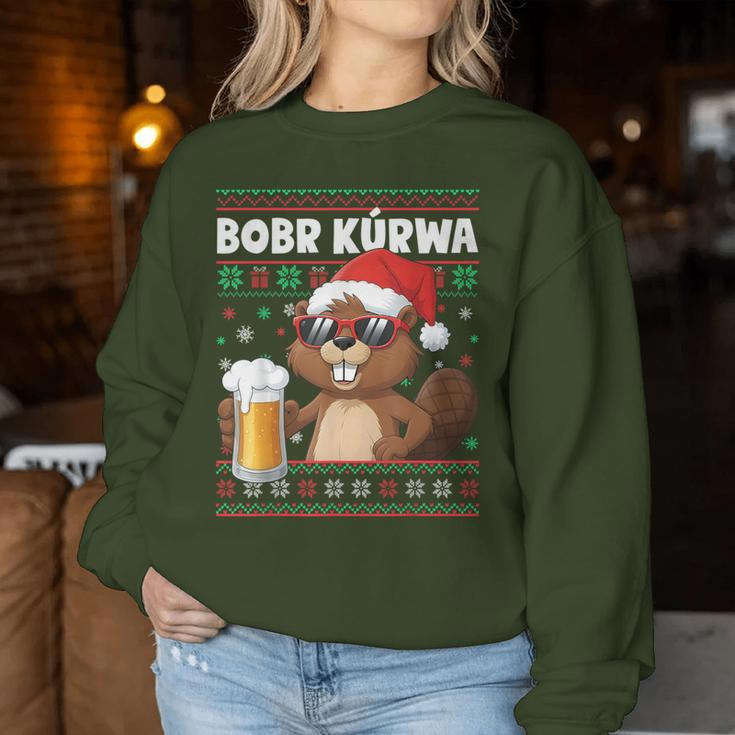 Bob Kurwa X Xmas Beer Flannelette Christmas Beer Sweatshirt Frauen Lustige Geschenke