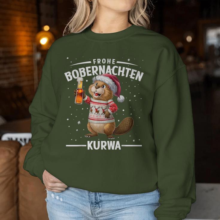 Bòbr Kurwa Bober Xmas Merry Bober Nights Bober Xmas Beer Sweatshirt Frauen Lustige Geschenke