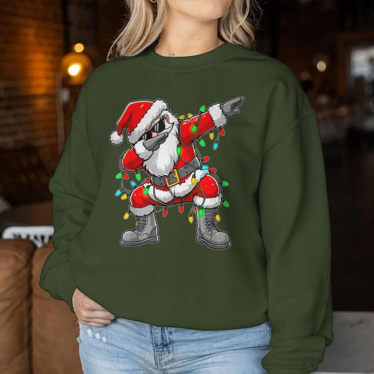Christmas Dabbing Santa Xmas Lights Girls Boys Christmas Dab Women Sweatshirt Funny Gifts