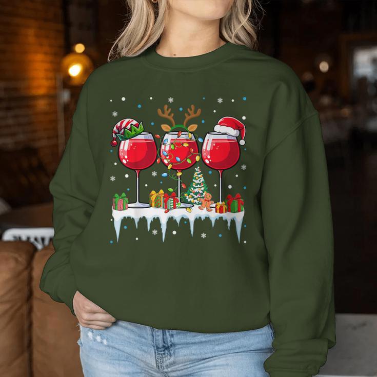 Christmas Reindeer Red Wine Women's Sweatshirt Frauen Lustige Geschenke