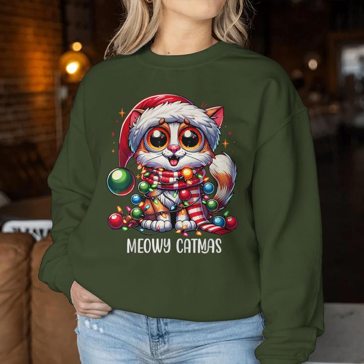 Meowy Catmas Cat Kitten Christmas Outfit Women's Christmas Sweatshirt Frauen Lustige Geschenke