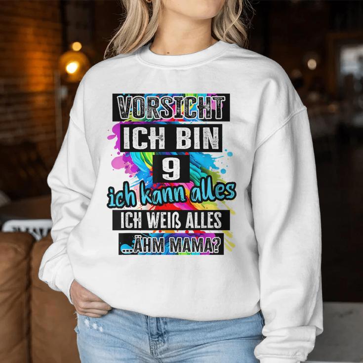 9Th Birthday Girl Boyorsicht Ich Bin 9 Jahre Sweatshirt Frauen Lustige Geschenke