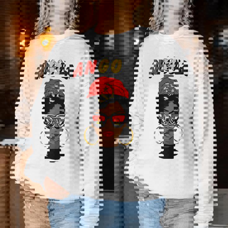 Angola Bandiera Dellangola Ragazza Dellangola Donne Angolane Women Sweatshirt Regalos divertidos