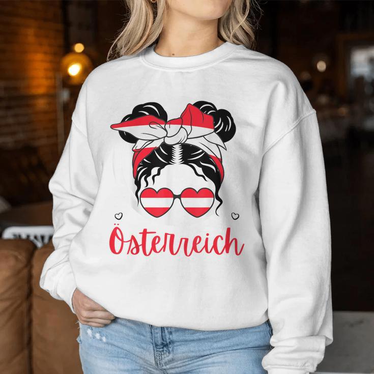 Austria Austria Austrian Girl Austrian Flag Sweatshirt Frauen Lustige Geschenke