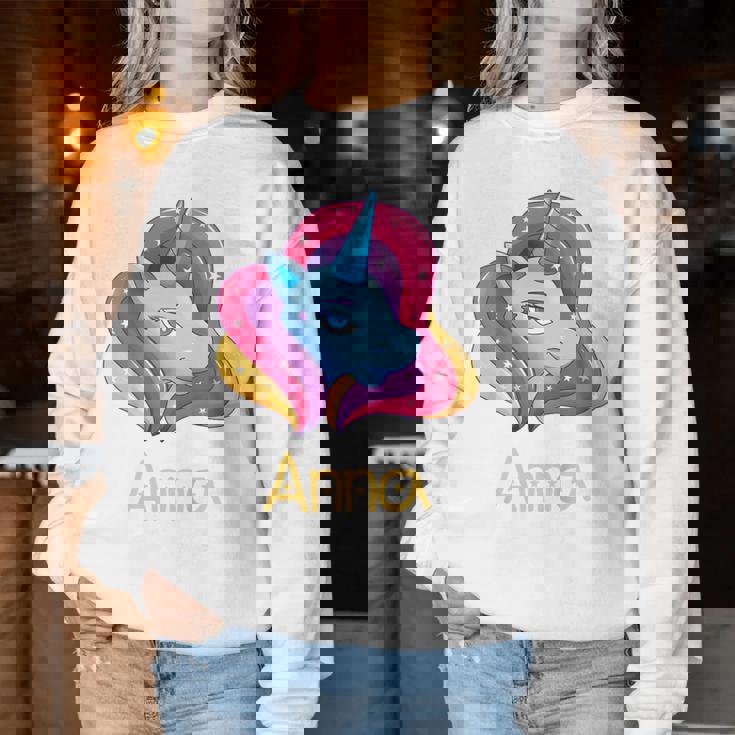Bambino Anna Regalo Nome Ragazza Unicorno Women Sweatshirt Regalos divertidos