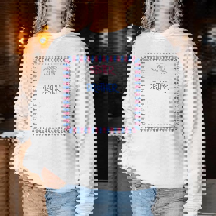 Bambino Da Bambino Con Scritta Gender Reveal Brother Or Sister Women Sweatshirt Regalos divertidos