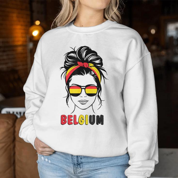 Belgium Girls' Belgium Flag Women's Sweatshirt Frauen Lustige Geschenke