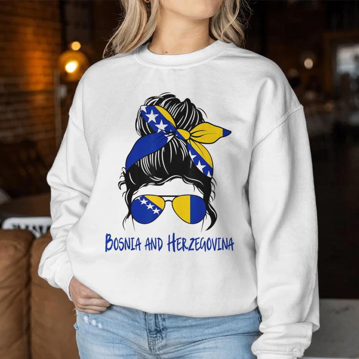 Bosniaks Girls' Bosnia Herzegovina Woman Flag Sweatshirt Frauen Lustige Geschenke