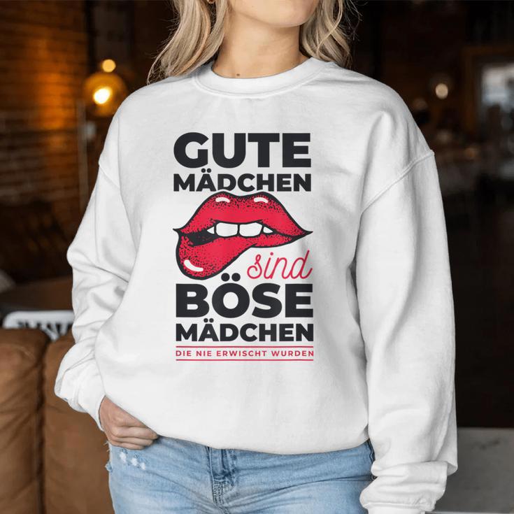 Cheeky Lips Gute Mädchen Böse Mädchen Spruch Gray Sweatshirt Frauen Lustige Geschenke