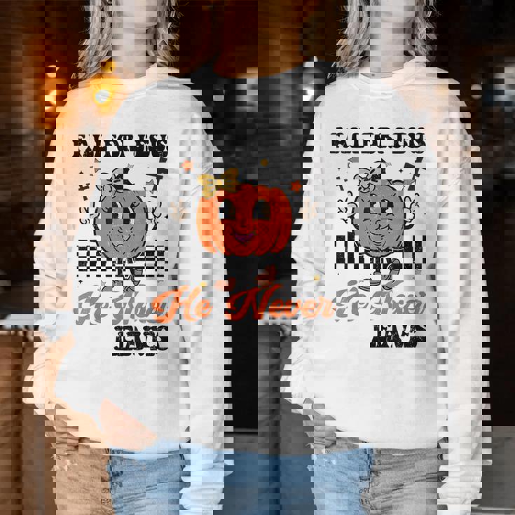Christian Halloween Fall For Jesus Never Leaves Girl Toddler Women Sweatshirt Personalized Gifts