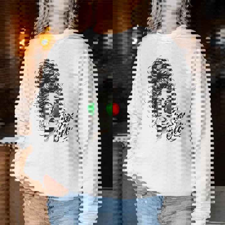 Ciao Bella Italian Flag Sunglasses Language Women Sweatshirt Unique Gifts