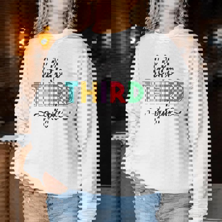 Di Hello Third Grade Ritorno A Scuola Women Sweatshirt Regalos divertidos
