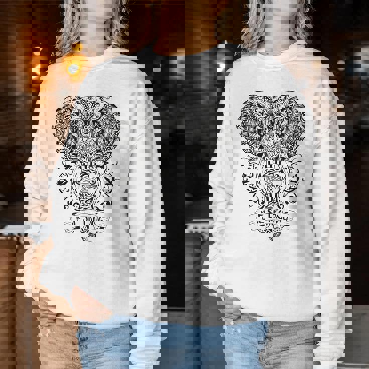Elefante Sii Forte Mandala E Meditazione Yoga Women Sweatshirt Regalos divertidos