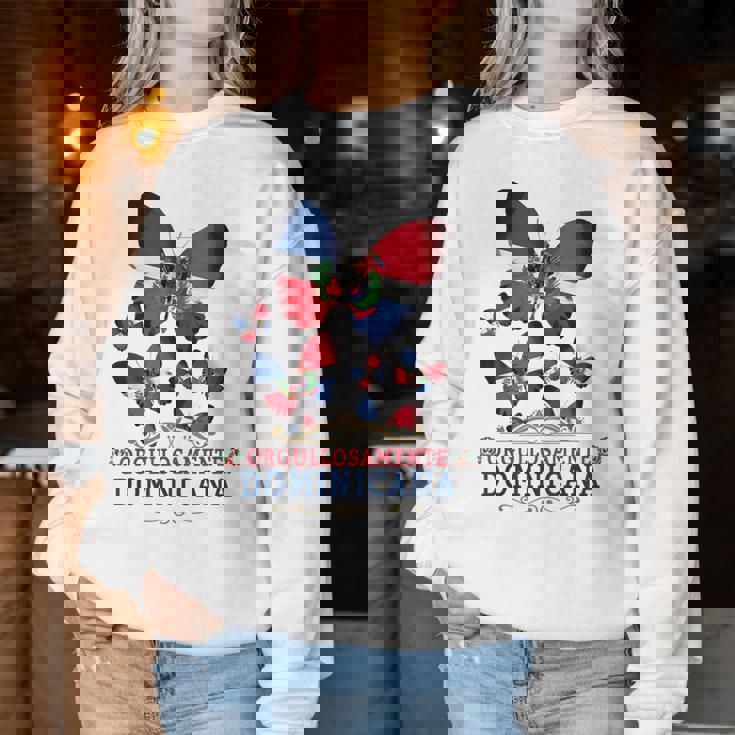 Farfalla Repubblica Dominicana Per Donne E Bandiera Dominicana Women Sweatshirt Regalos divertidos