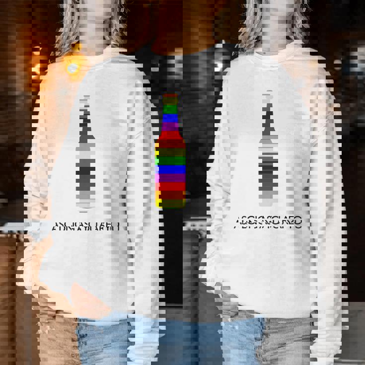 Fun Rainbow Beer Bottle Gay Lesbian Trans Pride Lgbt Women Sweatshirt Unique Gifts