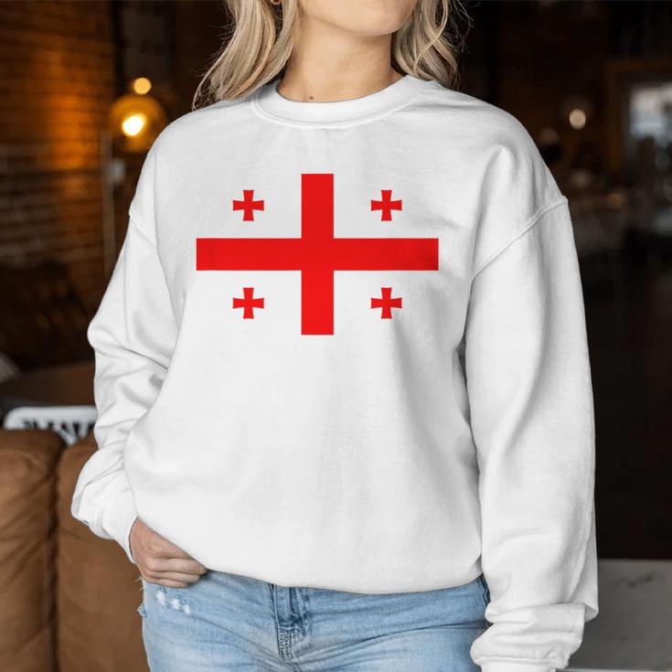 Georgia Flag Georgia Flag Georgian Flags Women's Sweatshirt Frauen Lustige Geschenke