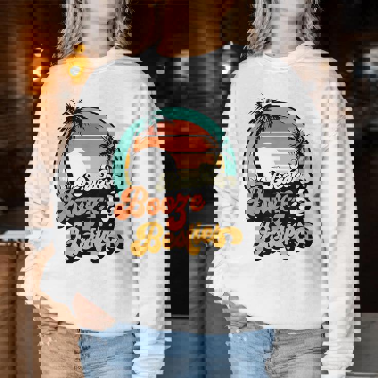 Girls Trip Matching Beaches Booze Besties Best Friends Women Sweatshirt Personalized Gifts