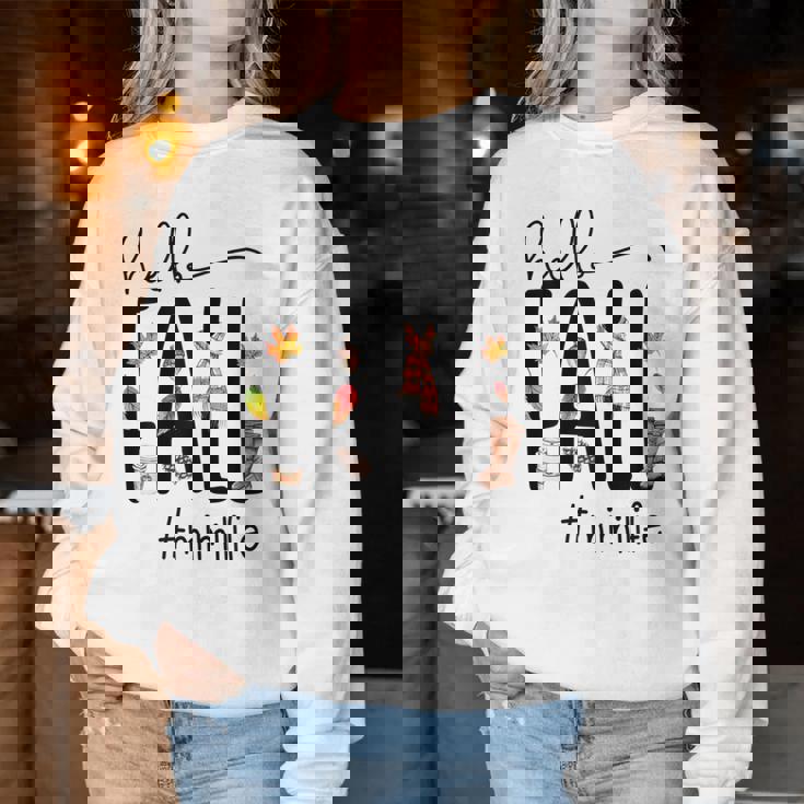 Hello Fall Mimi Life Cute Halloween Autumn Grandma Women Sweatshirt Funny Gifts