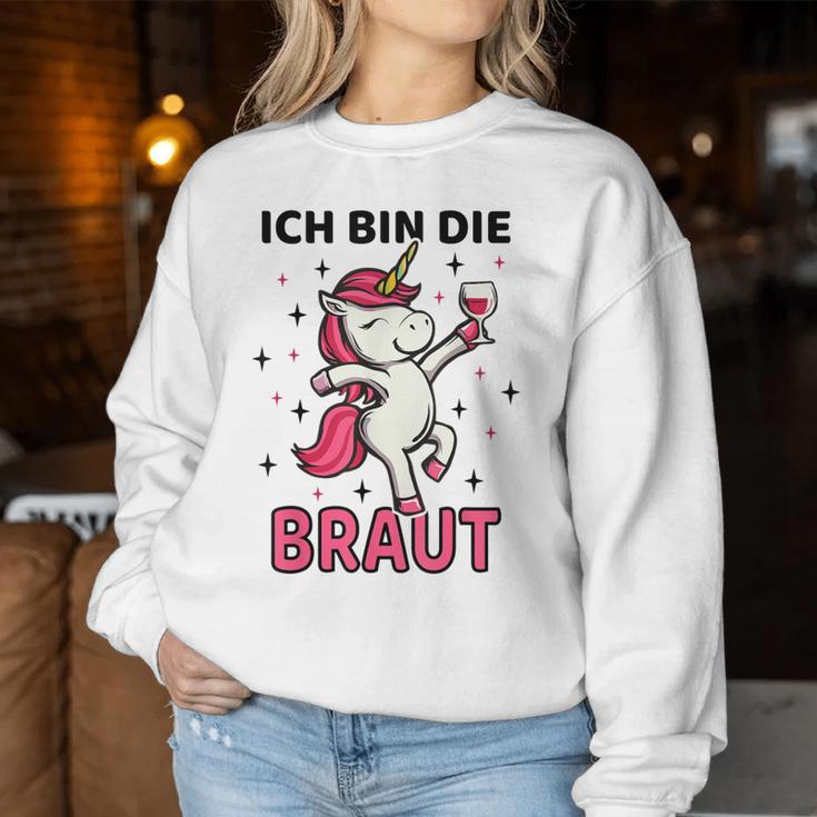 Ich Bin Die Braut Einhorn Jga Women's Wedding Sweatshirt Frauen Lustige Geschenke