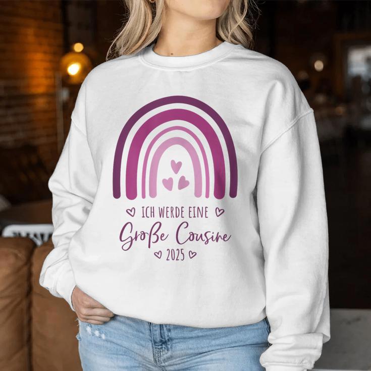 Ich Werde Eine Große Cousin 2025 Rainbow Children's Sweatshirt Frauen Lustige Geschenke