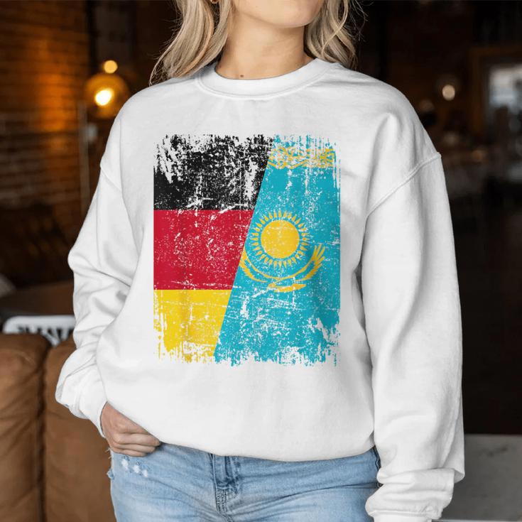 Kazakhstan Germany Flag Children Kazakh Sweatshirt Frauen Lustige Geschenke