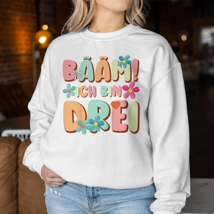 Kinder Bääm Ich Bin Drei 3 Jahre Mädchen 3Rd Birthday Sweatshirt Frauen Lustige Geschenke