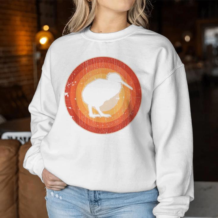 Kiwi Retrointage 60S 70S Sunset Bird Lovers Women's Blue Sweatshirt Frauen Lustige Geschenke