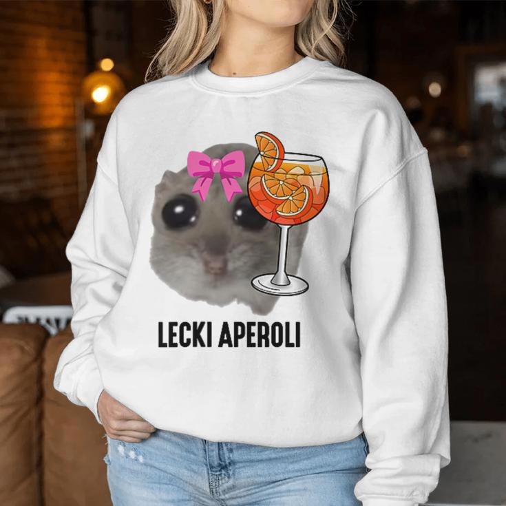 Lecki Aperoli X Sad Hamster Meme Girl Hallöchen Aperölchen Sweatshirt Frauen Lustige Geschenke