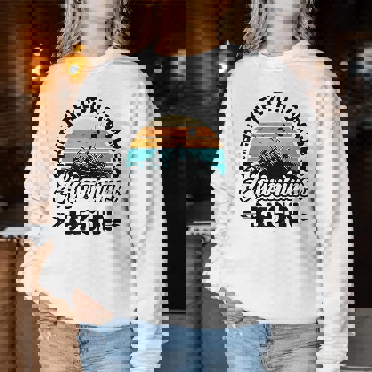 Let The 4Th Grade Adventure Begin Fourth Grade Teacher Women Sweatshirt Personalized Gifts