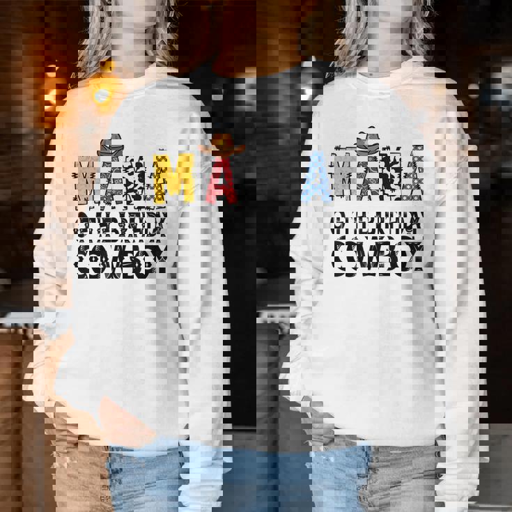 Mama 1St Birthday Cowboy Western Mama Birthday Boy Women Sweatshirt Unique Gifts