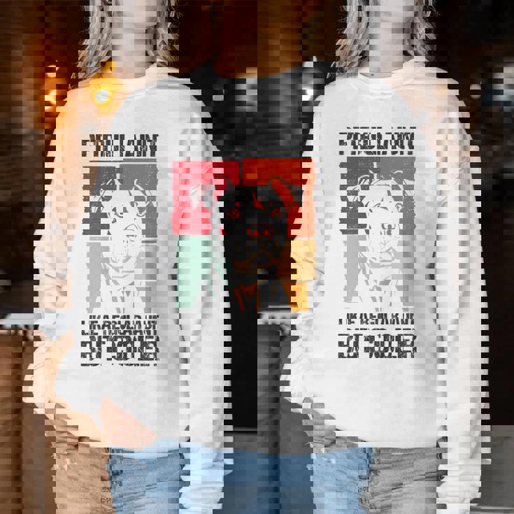 Pitbull Aunt Like A Regular Aunt But Cooler Pitbull Best Pet Women Sweatshirt Unique Gifts