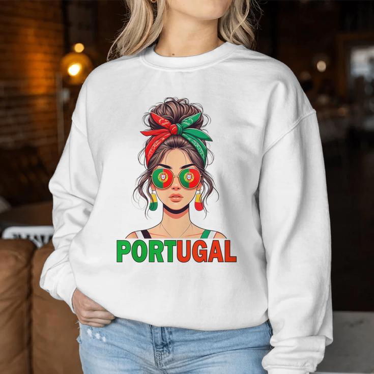 Portuguese Girl Woman Flag Portugal Girl Woman Sweatshirt Frauen Lustige Geschenke