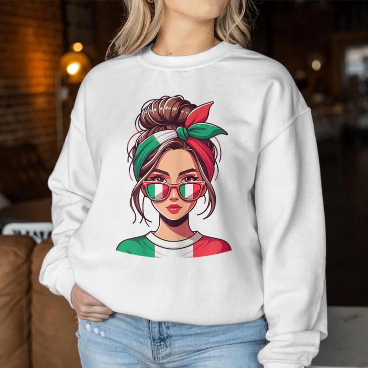 Ragazza Italiana Italian Girl Italia Italy Flag Women's Sweatshirt Frauen Lustige Geschenke