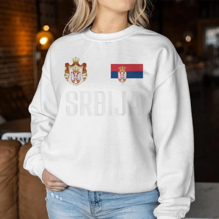 Serbia Flag Srbija Football Fan Women's Children's Red Sweatshirt Frauen Lustige Geschenke