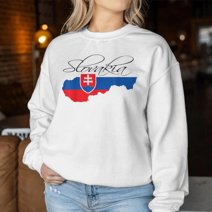 Slovakia Slovak Maps Slovakia Flag For Women Sweatshirt Frauen Lustige Geschenke