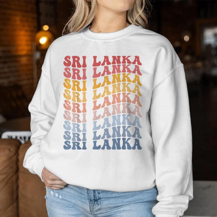 Sri Lanka Groovy Retro Sri Lanka Sweatshirt Frauen Lustige Geschenke