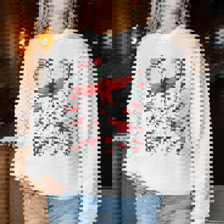St Georges Day Outfit For & English Flag Butterflies Women Sweatshirt Personalized Gifts