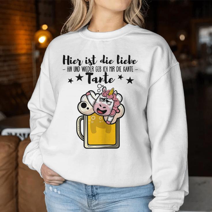 Women's Ich Geb Mir Die Kante Tante Saufen Sweatshirt Frauen Lustige Geschenke