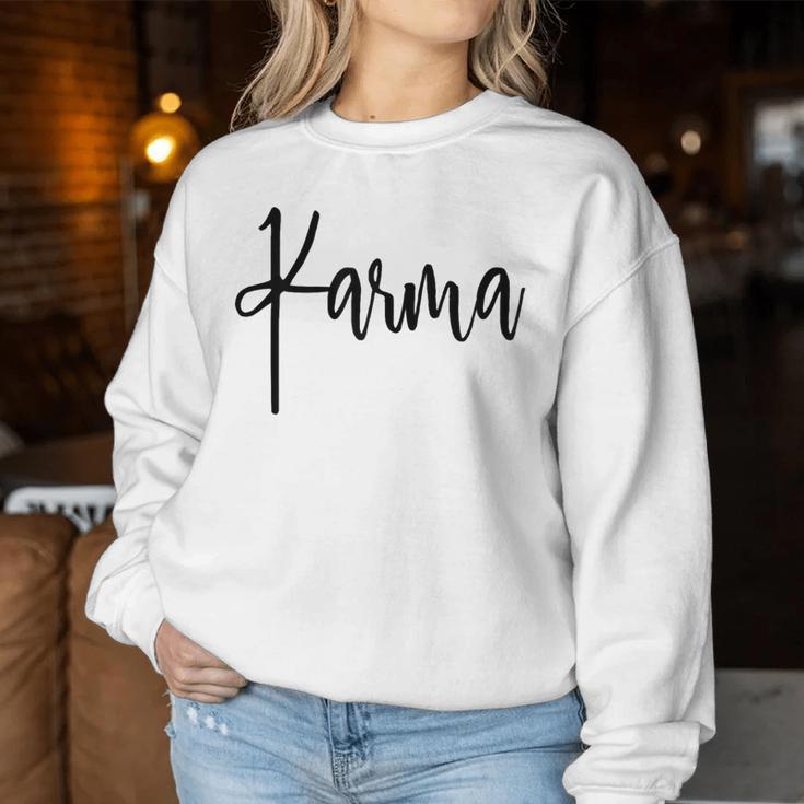 Women's Karma Schicksal Karma Rules Das Schon Karmaergisst Nie Sweatshirt Frauen Lustige Geschenke